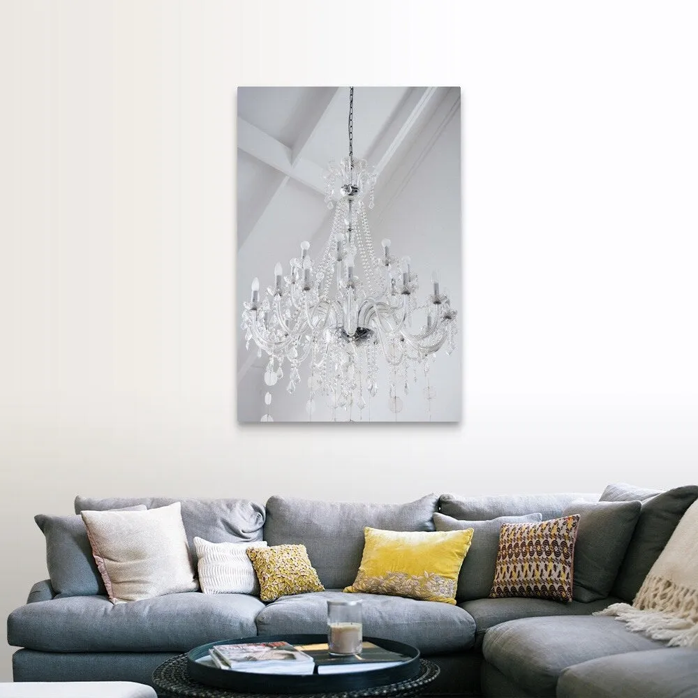 "A chandelier with crystal prisms" Canvas Wall Art