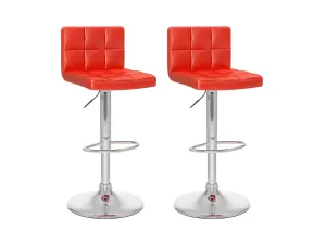 Red Swivel Bar Stools, Set of 2