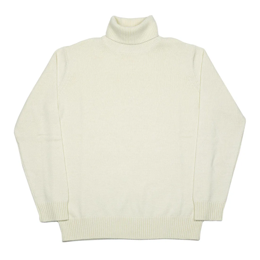 Rollneck sweater in ecru superfine merino wool (restock)