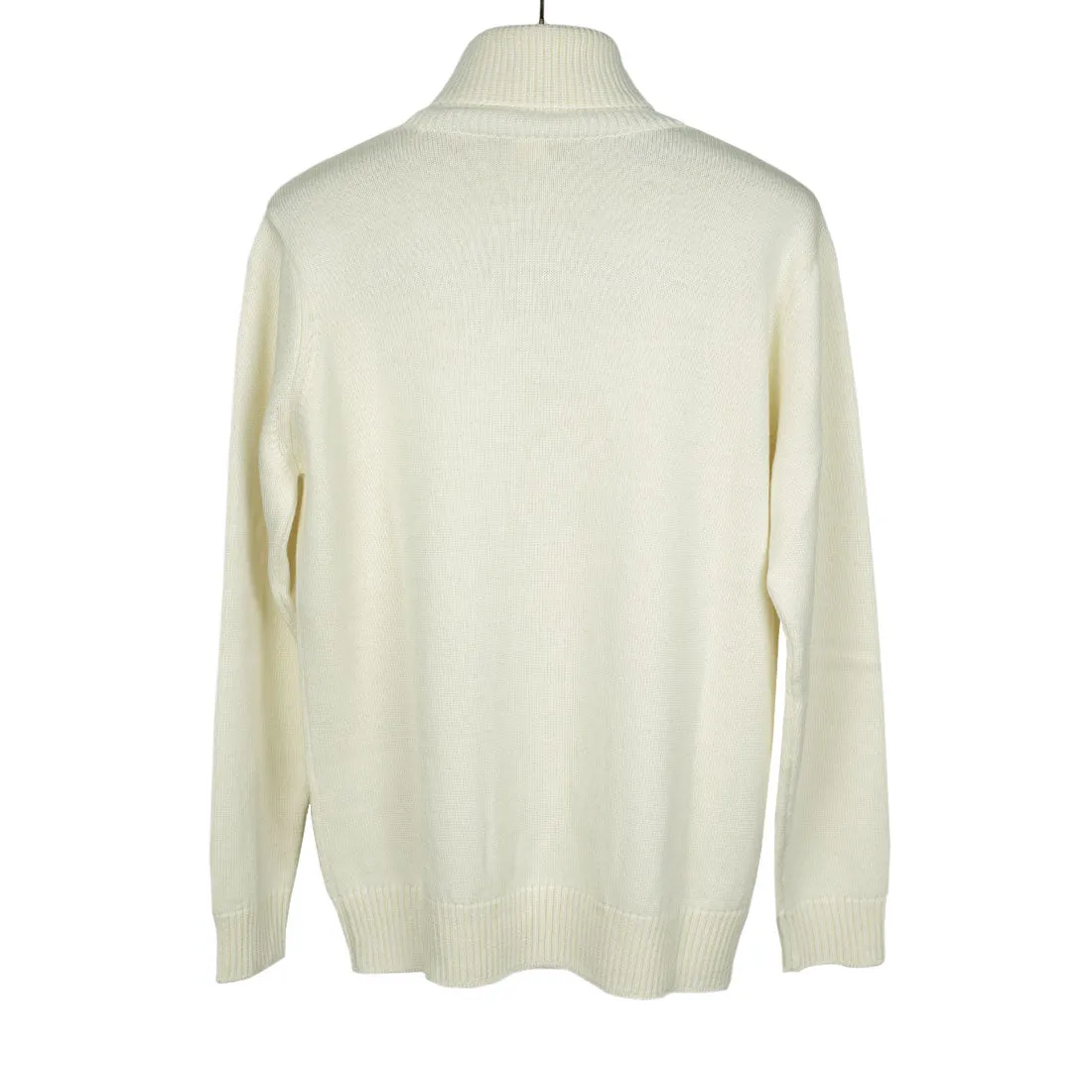 Rollneck sweater in ecru superfine merino wool (restock)