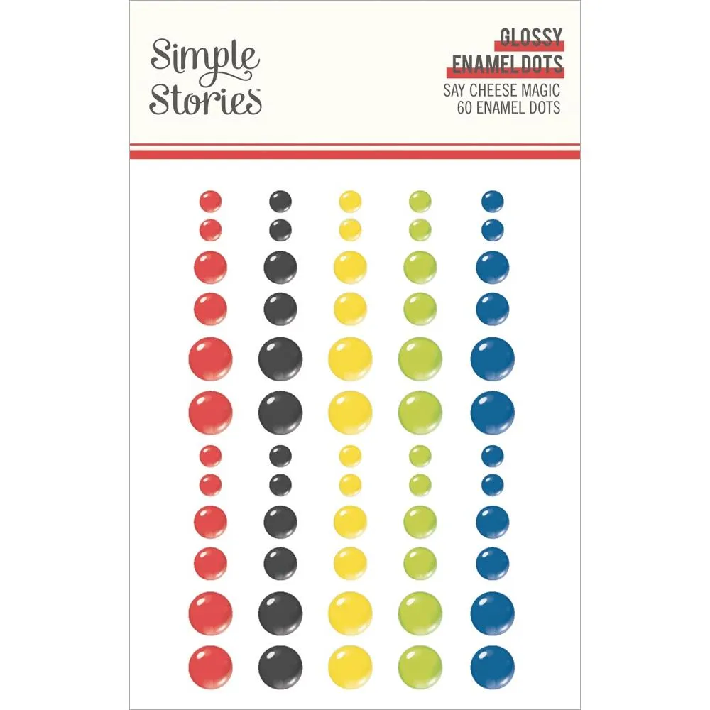 Simple Stories Say Cheese Magic Enamel Dots Embellishments Glossy