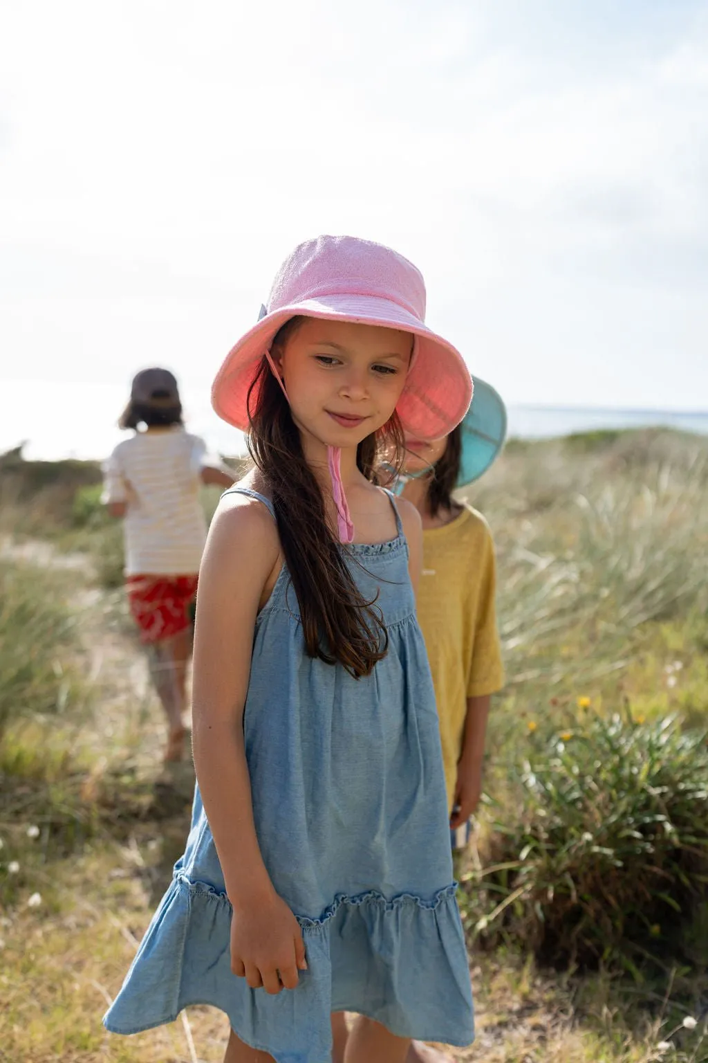 Terry Towelling Bucket Hat Light Pink