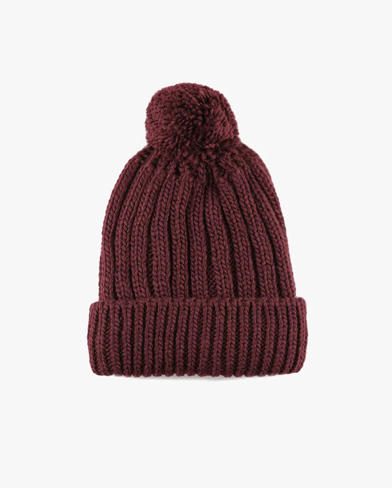 The Hat Depot - Straight Winter Knit Pom Beanie 3060