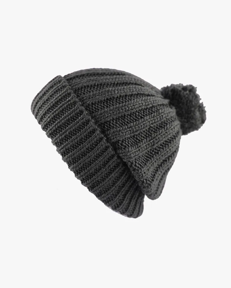 The Hat Depot - Straight Winter Knit Pom Beanie 3060