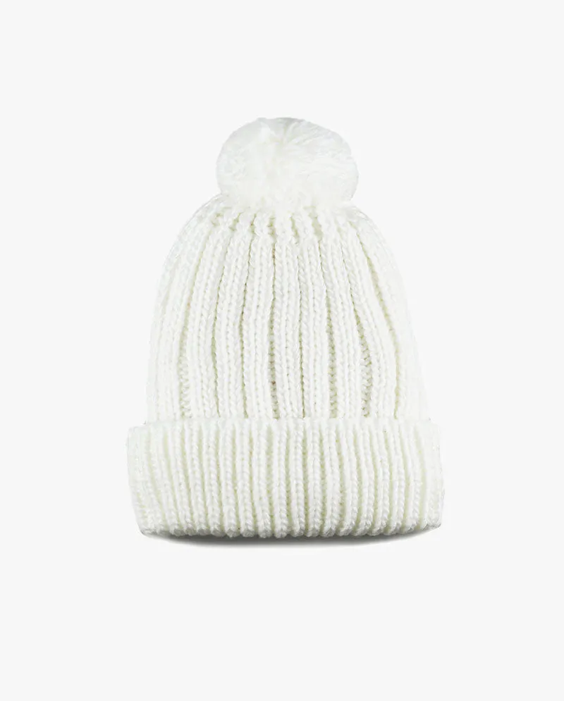 The Hat Depot - Straight Winter Knit Pom Beanie 3060