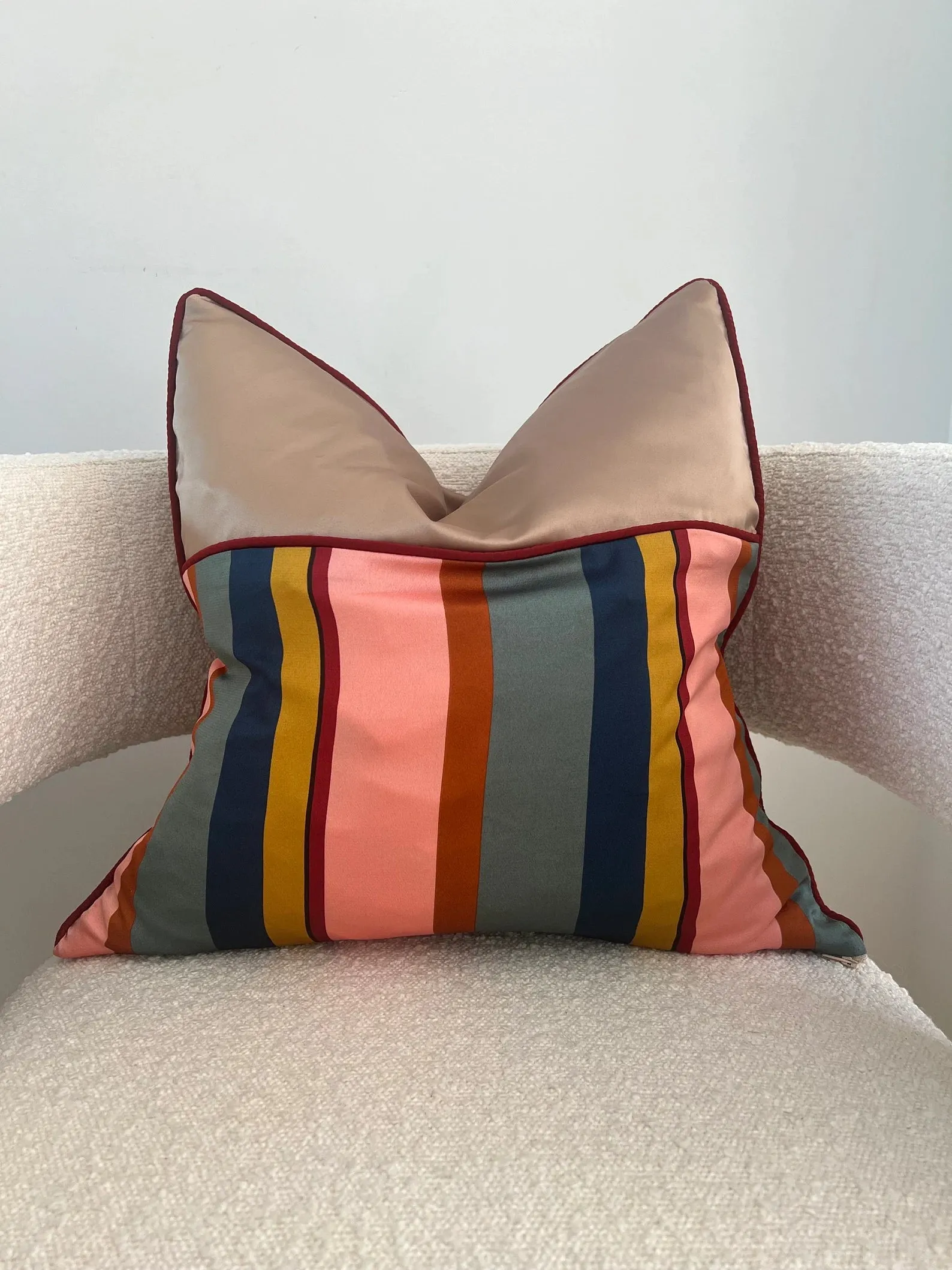 Vibrant Colorful Handmade Stripe Cushion Set