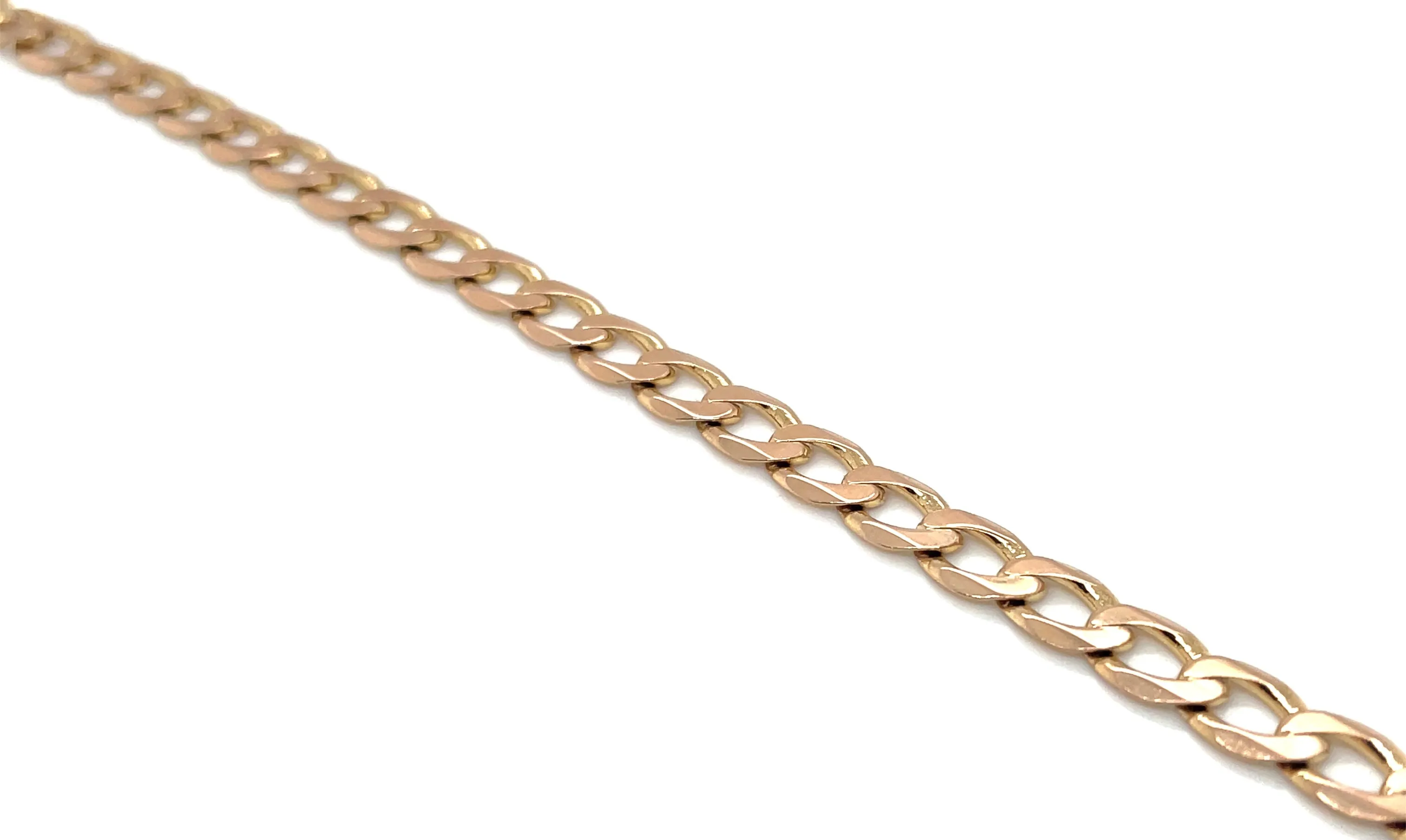 Vintage 9ct Yellow Gold Gents Curb 8” Bracelet