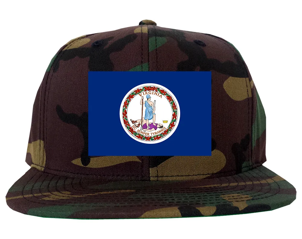 Virginia State Flag VA Chest Mens Snapback Hat