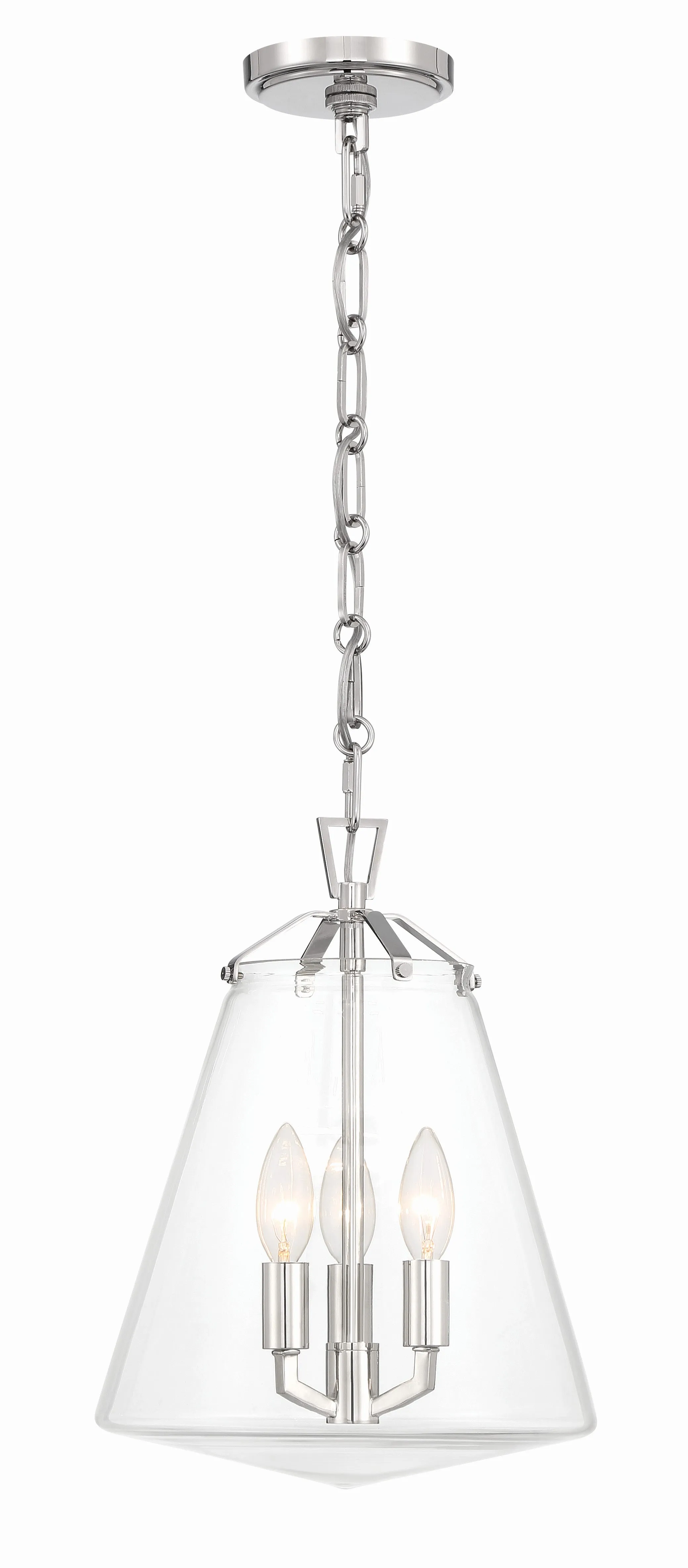 Voss 3 Light Polished Nickel Mini Chandelier - C193-VSS-7004-PN