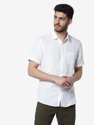 WES Casuals White Slim Fit Shirt