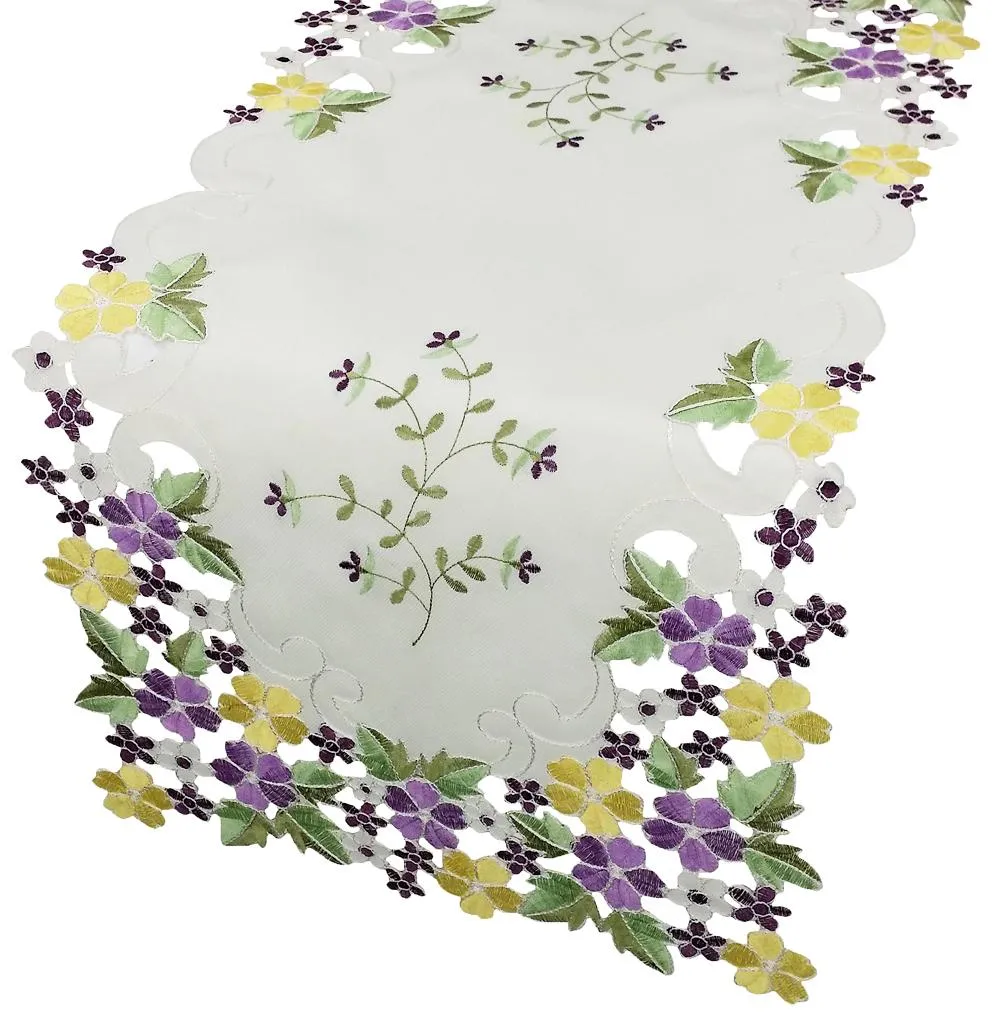 XD101812 Fancy Flowers Table Runner